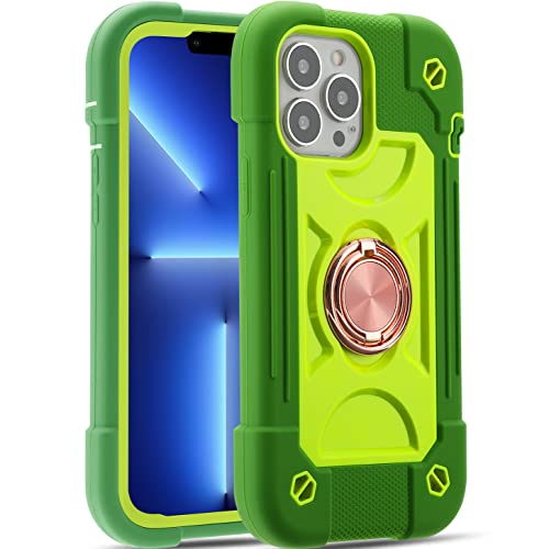 MARKILL Compatible with iPhone 13 Pro Max Case 6.7 Inch with Ring Stand, Heavy-Duty Military Grade Shockproof Phone Kids Cover for iPhone 13 Pro Max Avocado - color: Avocado, size: iPhone 13 Pro Max 6.7"