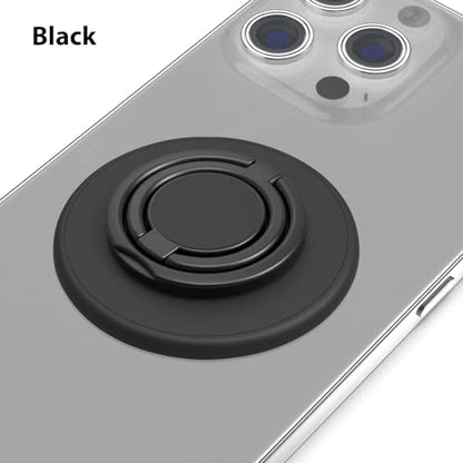 Magnetic Phone Grip Compatible with MagSafe,Magnetic Phone Ring Holder Finger Kickstand Wireless Charging Compatible,Adjustable Double Cell Phone Rings Gripper Stand for MagSafe iPhone - Black - color: Black
