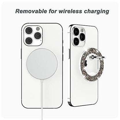 Magnetic Phone Ring Holder for magsafe, Glitter Magnetic Grip Compatible with iPhone 17 16 15 14 13 12 Pro max,Pro,Plus,Mini Mag Safe Pixel 10 Series,Adjustable Kickstand,Starlight - color: Glitter Starlight