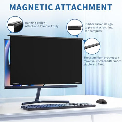 Magnetic 27 Inch Hanging Computer Privacy Screen for 16:9 Monitors