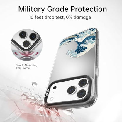 for iPhone 17 Pro Max Case, TPU, Drop Protection, Waves | Matte Silver Back, Shockproof, Fade-resistant, Anti-yellow, Lens Protection, Precise Cutout, Slim grip, Waves - color: Waves, size: iPhone 17 Pro Max