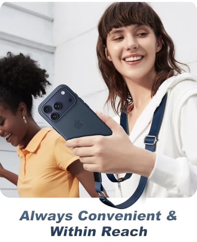 TiMOVO Phone Lanyard Crossbody for iPhone 17 Series Case, Adjustable Anti-Theft Phone Strap with Quick Release Buckle - color: Blue