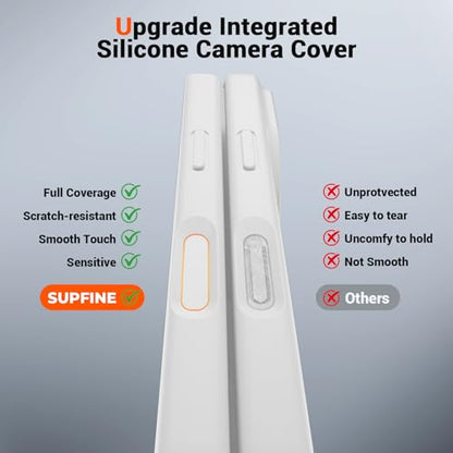 SUPFINE Silicone & Magnetic for iPhone 16 Pro Case White - color: White, size: iPhone 16 Pro