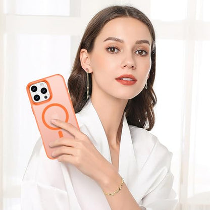 BENTOBEN Magnetic for iPhone 16 Pro Max Case,(Compatible with MagSafe) (Military Grade Drop Protection) Slim Translucent Matte Shockproof with Anti-Fingerprint Phone Case 6.9",Orange - color: Orange