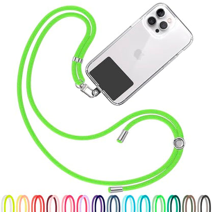 TBOC Cell Phone Lanyard [Fluor Green] - Comfortable Universal Smartphone Lanyard - Easy to Use Neck Phone Holder [Black Patch] - Adjustable Length Phone Strap Crossbody - Fits All Mobile Phones - color: Fluor Green