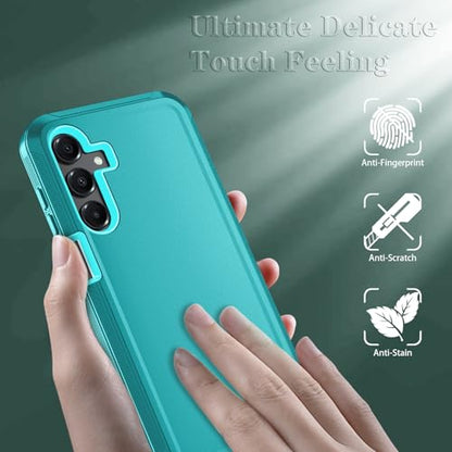 Qinmay Phone Case for Samsung Galaxy A17 5G Case, Galaxy A16 5G Case with HD Screen Protector, Heavy Duty Shockproof 3-Layer Cover Phone Case for Galaxy A17 / A16 ，LakeSkyBlue - color: LakeSkyBlue