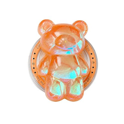 Magnetic 3D Bear Phone Grip Stand, MagSafe Compatible — Amber Peach - color: Amber Peach