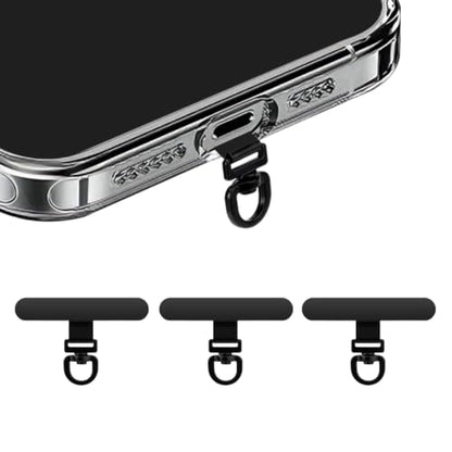Yojaro 360° Rotating Stainless Steel Phone Tether Tab (3-Pack) - Universal for iPhone & Other Phones (Fits Wristbands/Necklaces/Crossbody Straps) - color: Black