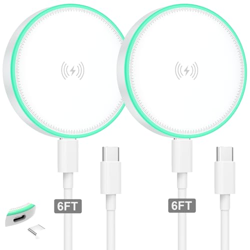 MagSafe Charger 2Pack 15W Magnetic Wireless Charger Fast Charging Pad with 6FT USB C to USB C Cable Compatible with iPhone 17/16/15/14/13/12 Series & AirPods 4/3/2/Pro | Strong Magnet Technology