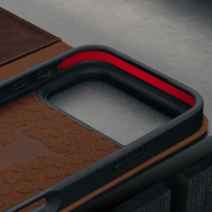 TORRO Leather Case Compatible with iPhone 17 Pro 6.3" 2025 - Premium Leather Wallet Flip Case with Kickstand and Card Slots (Compatible with Official MagSafe Chargers) - Dark Brown - color: Dark Brown, size: iPhone 17 Pro