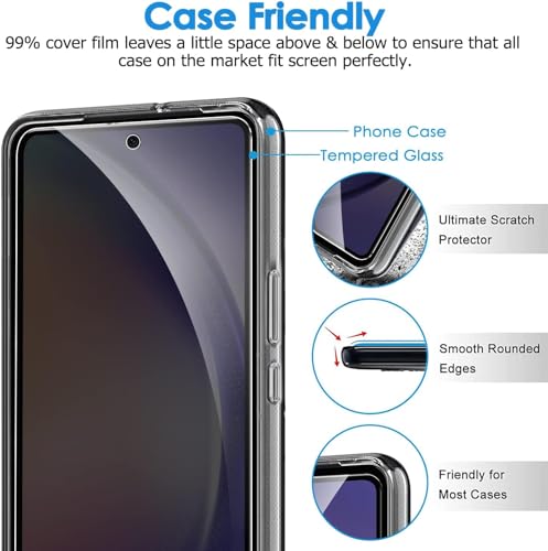 [2 Pack] for Samsung Galaxy A54 5G Privacy Screen Protector Tempered Glass, Anti Spy Black Protect Film Shield for Galaxy A54 6.4 inch, S23 FE, Anti Scratch, Case Friendly, Bubble Free, Easy - size: A54