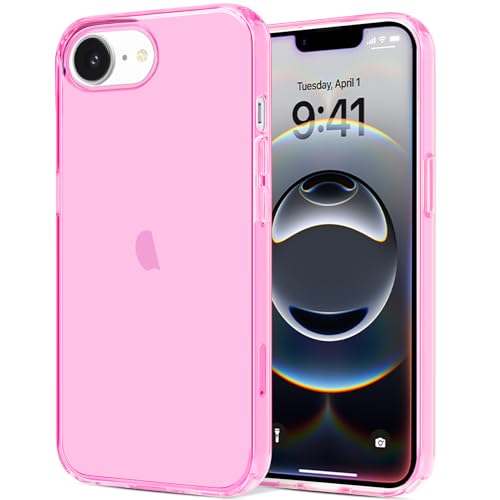 JJGoo for iPhone 17e Case for iPhone 16e Case Clear, Soft Transparent Shockproof Protective Slim Thin Phone Case Cover for 16e / 17e - color: Pink