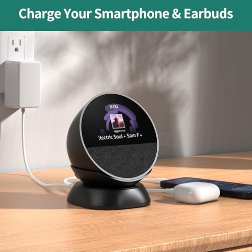 HomeMount Stand for Spot, iPhone & Earbuds with USB Ports, Black - color: Black
