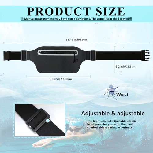 Large Waterproof Fanny Pack for Swimming Small Dry Bag Kayaking Boating Floating Snorkeling Beach Travel, Water Proof Pouch Running Belt for Phone iPhone Women Men Kids Girls Black Waist Bag - style: 01-100% Waterproof