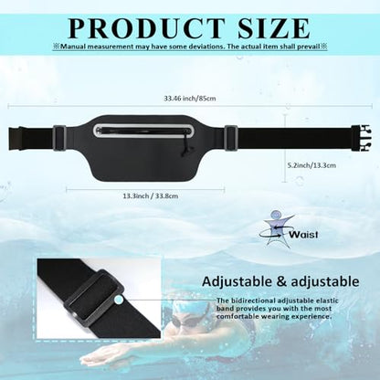 Large Waterproof Fanny Pack for Swimming Small Dry Bag Kayaking Boating Floating Snorkeling Beach Travel, Water Proof Pouch Running Belt for Phone iPhone Women Men Kids Girls Black Waist Bag - style: 01-100% Waterproof
