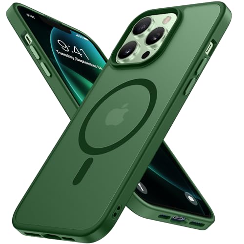 Miracase Magnetic for iPhone 12/12 Pro Case (Compatible with MagSafe) Military-Grade Protection, Anti-Fingerprint Translucent Matte Phone Cover for iPhone 12/12 Pro Case 6.1 inch, Dark Green - color: Dark Green, size: iPhone 12/12 Pro