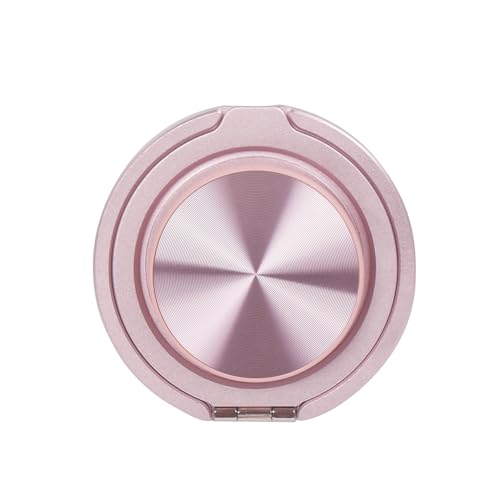 Cell Phone Grip for with Kickstand, Secure Hold for iPhone Cases, Adjustable Foldable Desktop Phone Holder Cradle Dock Compatible (Pink Stainless Steel) - color: Pink Stainless Steel