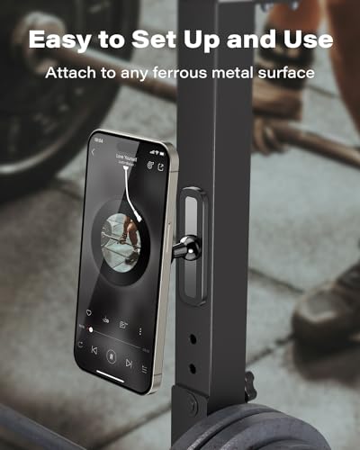 APPS2Car Gym Magnetic Phone Holder, Aluminum Alloy Base & Ball Joint, Black