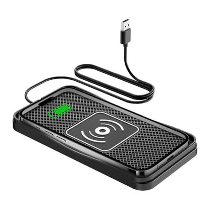 15W Non-Slip Car Wireless Charger Pad USB - size: 7" L x 3.7" W - No Adapter - USB