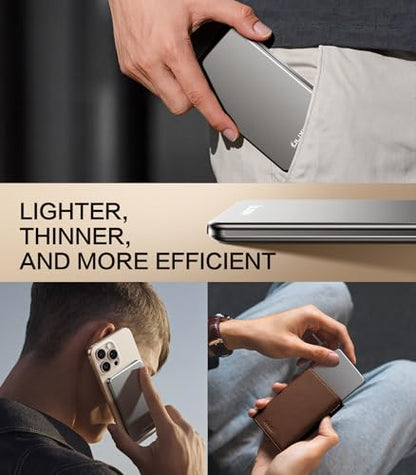ULiXWH [0.3" Ultra Slim] [Alloy-Made] for Magsafe Portable Charger iPhone - color: Grey
