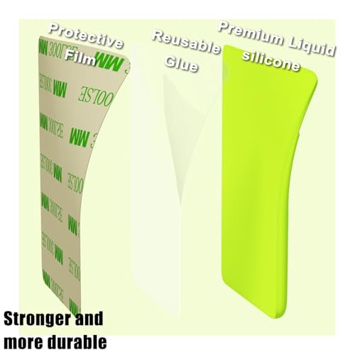 oakxco Phone Wallet Stick On, Secure Phone Card Holder Silicone, Adhesive Pocket Sleeve ID Credit Card, Slim Thin Card Case for Men Women Cute, Compatible with Apple iPhone Samsung Pixel, Neon Green - color: Neon Green