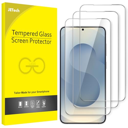JETech Screen Protector for Samsung Galaxy S25, 3-Pack | HD Clear, Fingerprint ID Compatible, Anti-Scratch Glass - size: Galaxy S25