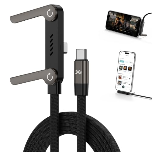 Invisible Holder Charger Cable,240W USB C to USB C Fast Charging Cable 5FT