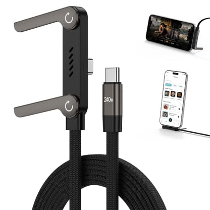 Invisible Holder Charger Cable,240W USB C to USB C Fast Charging Cable 5FT