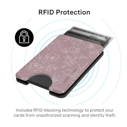 VELVET CAVIAR compatible with MagSafe Wallet - Magnetic Card Holder - color: Dusty Rose Floral