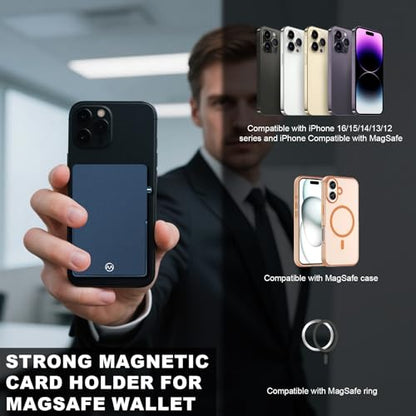 Magnetic Phone Wallet with Adjustable Stand,Pop up Phone Card Holder Quick Access to Bank/Credit Cards, 3.93 * 2.96 * 0.31 Inches Compact Metal Case with RFID Blocking Protection (Royal Blue) - color: Royal Blue