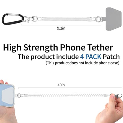 Doormoon Phone Tether Anti Theft, Phone Lanyard With Heavy Duty Carabiner - color: Clear - 2 Pack