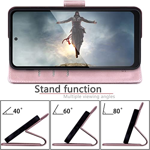 SUANPOT for Motorola（Moto G Power 2022） Wallet case 【RFID Blocking】 Credit Card Holder, Flip Folio Book PU Leather Phone case Shockproof Cover for Women Men Power2022 Rose Gold - color: Rose Gold