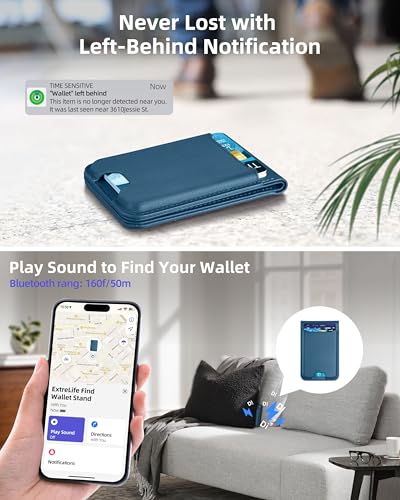ExtreLife for Magsafe Wallet, Works with Apple Find My, 6 Cards Holder - color: Dark Blue