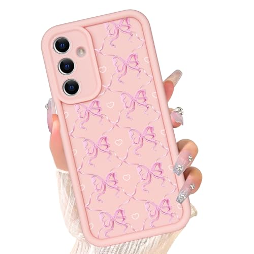 Compatible with Samsung Galaxy A16 5G / A16 Case, Cute Bows Silicone, Senior Shockproof Protection and Anti-Scratch for Soft Slim Phone Cover for Women Girls-Pink Bowknot - color: Tender Bowknot, size: Samsung A16 5G/A16