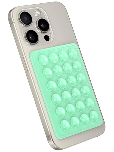 StickyGrippy Suction Phone Case Mount, Sillicon Adhesive Phone Accessory for iPhone and Android, Hands-Free Strong Grip Mirror Shower Phone Holder, Tiktok Videos and Selfies (Mint) - color: Mint