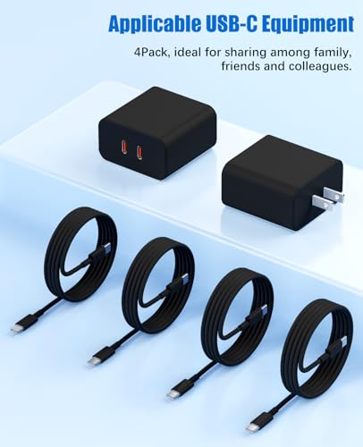 2 Pack 40W Fast Charger for iPhone 17 16 15 Pro Max Charger Fast Charging - color: Black, size: 2pack-(6+6+6+6)ft