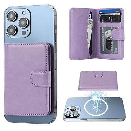 Bocasal for MagSafe Card Wallet for iPhone, Purple - color: Purple