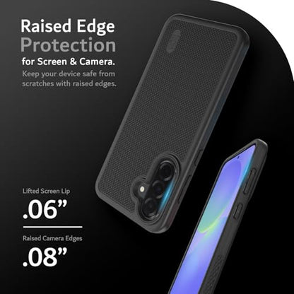 TUDIA DualShield Grip Designed for Samsung Galaxy A36 5G Case (2025), [MergeGrip] Military Grade Dual Layer Shockproof Slim Tough Heavy Duty Protective Phone Case for Galaxy A36 (Black) - color: Black