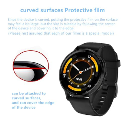 Screen Protector Compatible for Garmin Venu 3 / Venu 4 45mm Smart Watch (4 Pack) Flexible Full Coverage TPU Clear Film (Venu 3) - size: Venu 3 / Venu 4 45mm