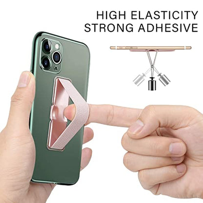 Phone Strap, CISID 4 Pcs Phone Finger Holder Back of Phone Grip with Stand Suitable for iPhone Samsung and Most Smartphones(Black Black Silver Rose Gold 4PCS) - color: Black,Black,Silver,Rose Gold
