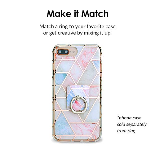 Velvet Caviar Cell Phone Ring Holder - Finger Ring & Stand - Improves Phone Grip Compatible with iPhone, Galaxy and Most Cases (Except Silicone/Leather) - Geometric Marble - color: Geometric Marble