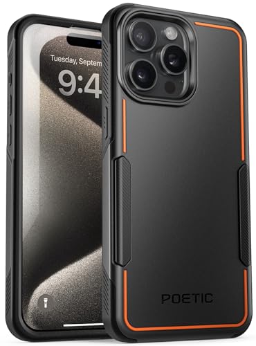 Poetic Neon Series Case Compatible with iPhone 15 Pro Max, Dual Layer Light Weight Slim Shockproof Protective Drop Protection Phone Case 2023 New Cover for iPhone 15 Pro Max (6.7 Inch), Black - color: Black, size: iPhone 15 Pro Max