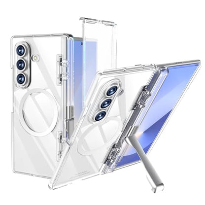 for Samsung Galaxy Z Fold7 Case, [Compatible with Magsafe], [Invisible Kickstand & HD Screen Protector], Anti-Yellowing Protective Phone Case for Samsung Galaxy Z Fold 7, Clear - color: Clear