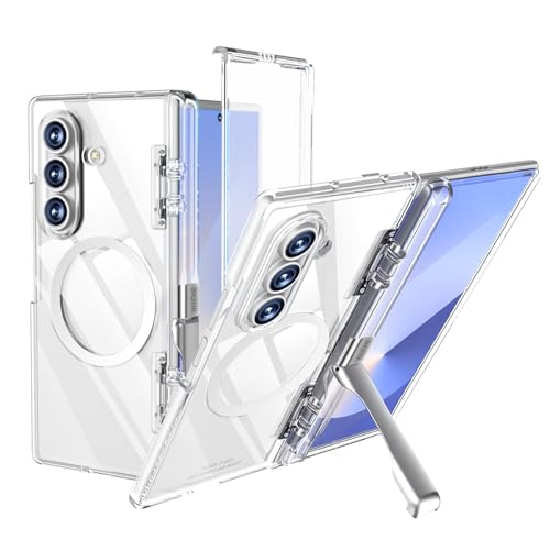 for Samsung Galaxy Z Fold7 Case, [Compatible with Magsafe], [Invisible Kickstand & HD Screen Protector], Anti-Yellowing Protective Phone Case for Samsung Galaxy Z Fold 7, Clear - color: Clear