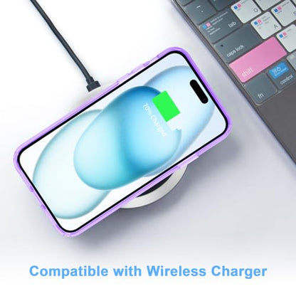 JJGoo Compatible with iPhone 15 Plus Case Clear, Soft Clear TPU Phone Cases, Shockproof Transparent Bumper Cover Slim Thin Phone Case, Translucent Purple - color: Purple