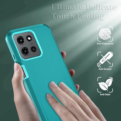 Qinmay Phone Case for Motorola Moto G 2025/Moto G Play 5G 2025 Case with HD Screen Protector, Heavy Duty Shockproof & Dropproof 3-Layer Cover Phone Case,LakeSkyBlue - color: LakeSkyBlue