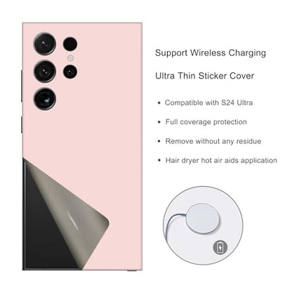 2 Pack Skin Wraps Compatible with Samsung Galaxy S24 Ultra (Pink) - color: Pink
