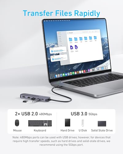 Anker USB-C Hub, 5-in-1 USB Hub for Laptops, 4K HDMI Multiport Adapter