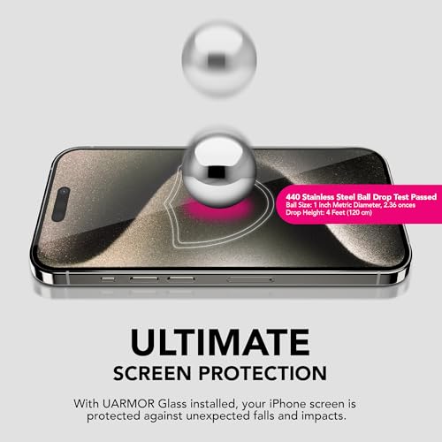 UARMOR Glass 3 Pack Screen Protector & 1 Pack Camera Lens Protector for iPhone 16 Pro (6.3 Inch) 9H Tempered Glass with Easy Installation Kits (Clear) - size: iPhone 16 Pro