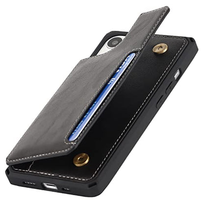 Cavor for iPhone 14 Wallet Case with Card Holder for Women, Black - color: B-BlBck